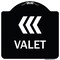 Signmission Designer Series Valet Left Arrow, Black & White Heavy-Gauge Aluminum Sign, 18" x 18", BW-1818-22772 A-DES-BW-1818-22772 - alternate 1